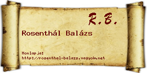 Rosenthál Balázs névjegykártya